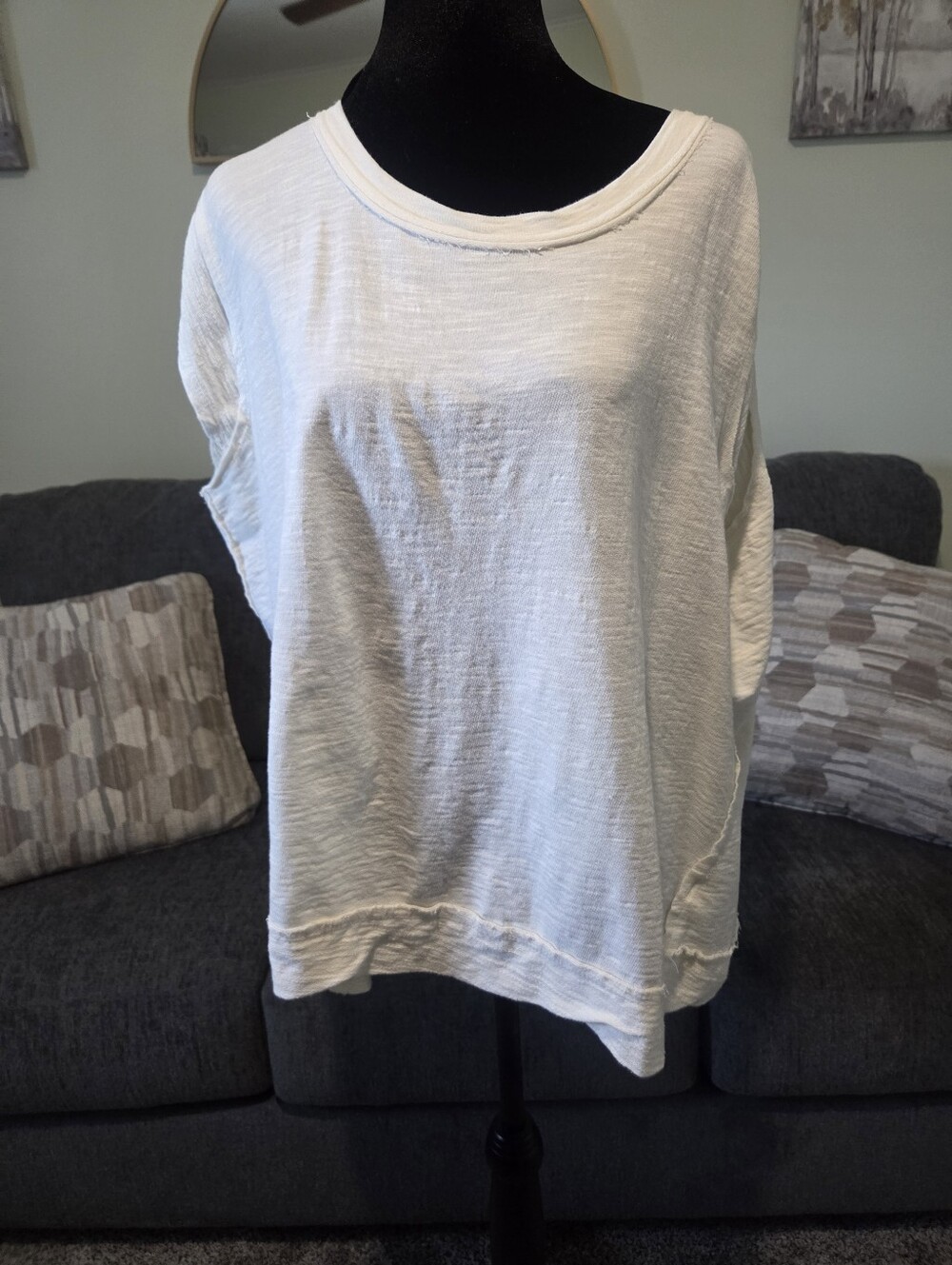Wonderly Cream Relaxed Short-Sleeve Top